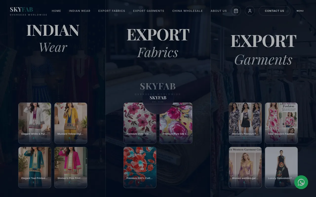 Skyfab Overseas Worldwide website designed by Web Total Solution