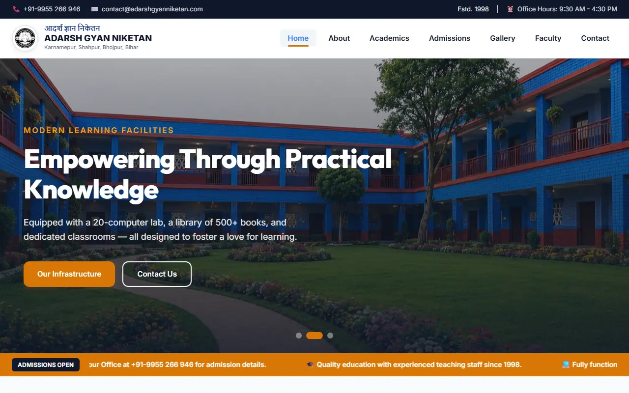 Adarsh Gyan Niketan website