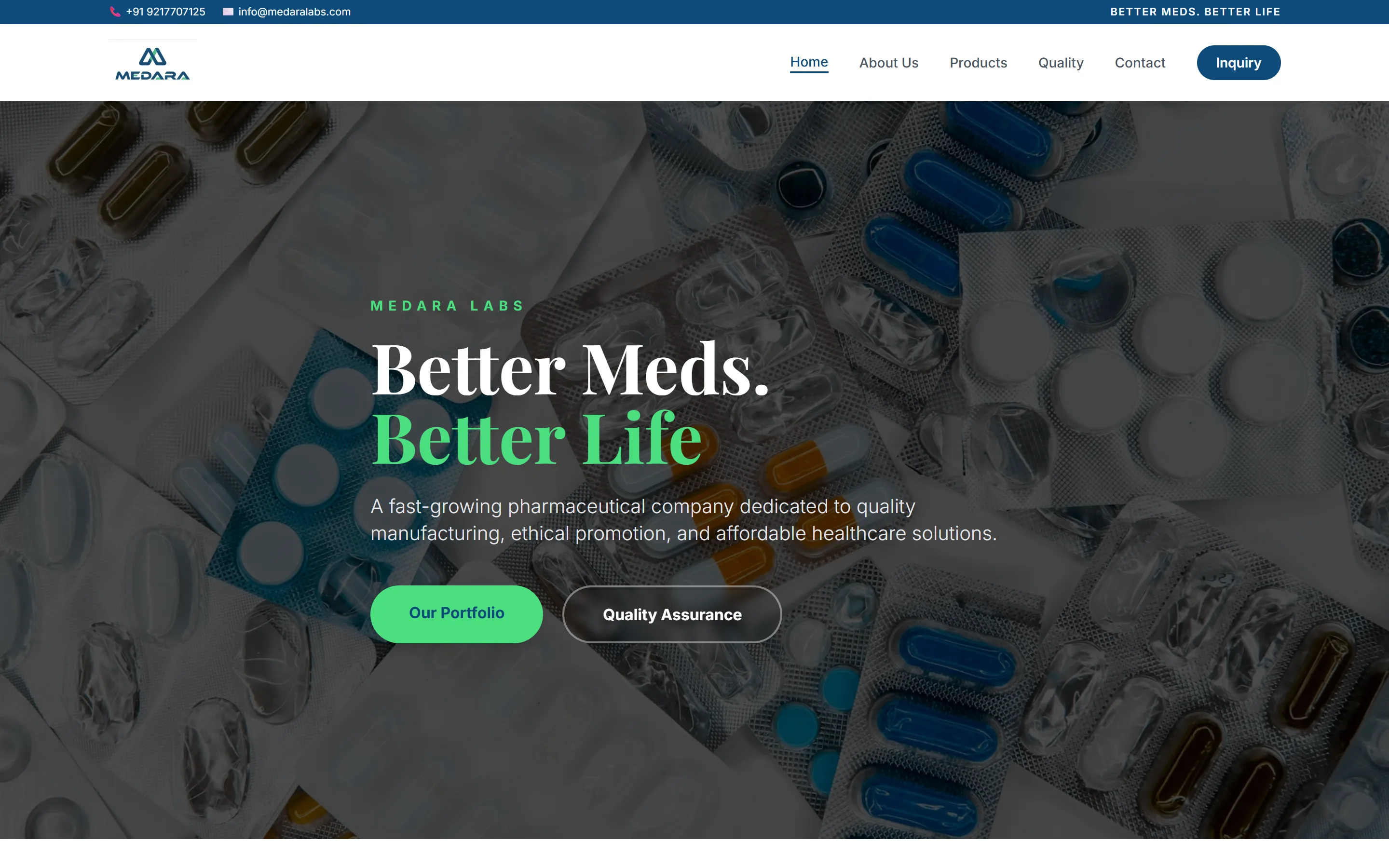Medara Labs home page