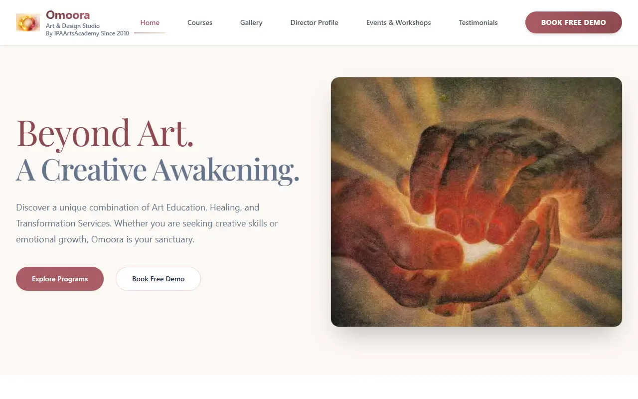 Omoora Art & Design Studio website