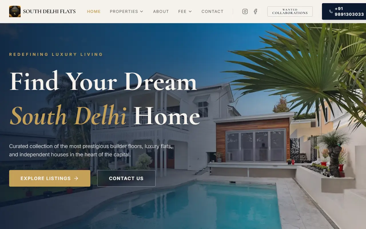 South Delhi Flats & Floors website